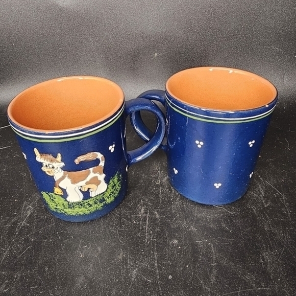 Vintage used‎ coffee cups with cow design - Picture 4 of 5